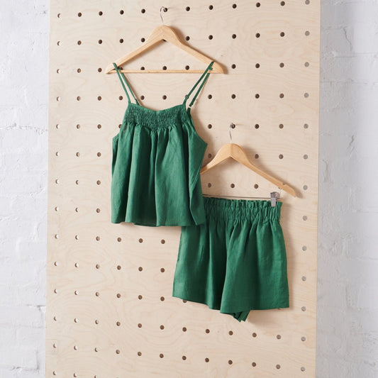 Linen Sets in Forest Green