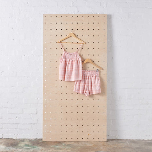Cotton Sets in Peach Tartan