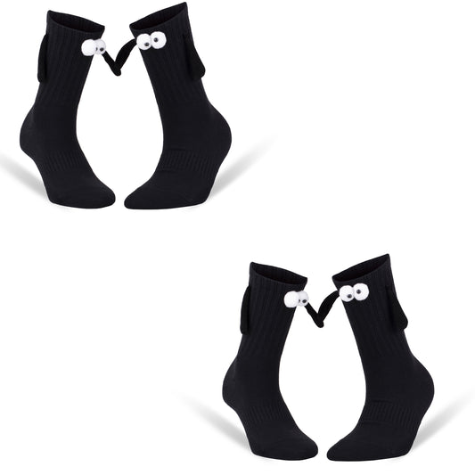 Magnetic Holding Hands Couple Socks Soft Cotton Valentine’s Day Socks 2 Pairs Shoe Size 5-10