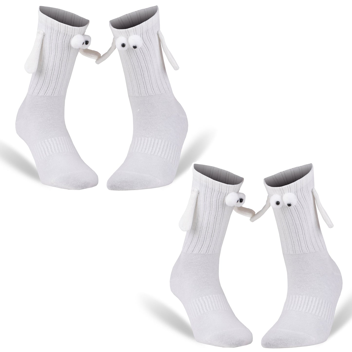 Magnetic Holding Hands Couple Socks Soft Cotton Valentine’s Day Socks 2 Pairs Shoe Size 5-10