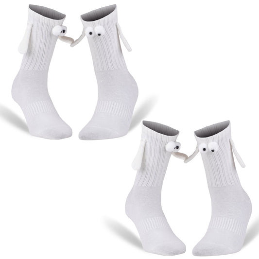 Magnetic Holding Hands Couple Socks Soft Cotton Valentine’s Day Socks 2 Pairs Shoe Size 5-10