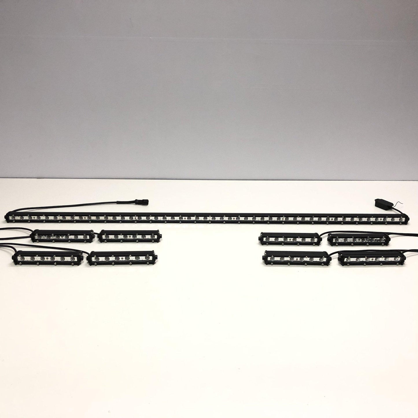 1 Ultra Slim Strobe Light Bar Sync with 4 Packs 7" Light Bar