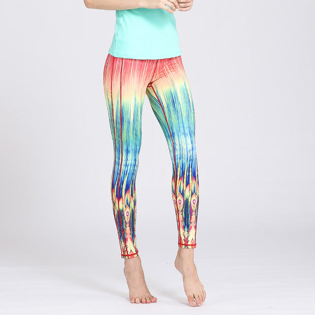 Fast Dry Women Yoga Pants Workout Print Gym Leggings