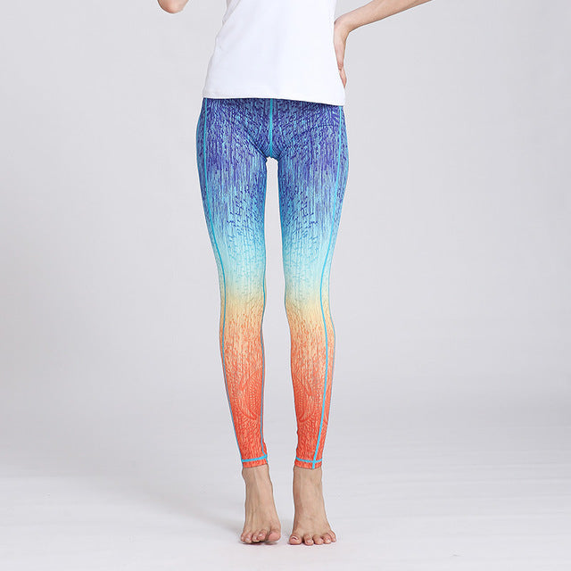 Fast Dry Women Yoga Pants Workout Print Gym Leggings
