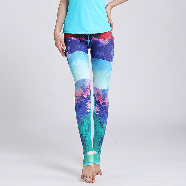 Fast Dry Women Yoga Pants Workout Print Gym Leggings