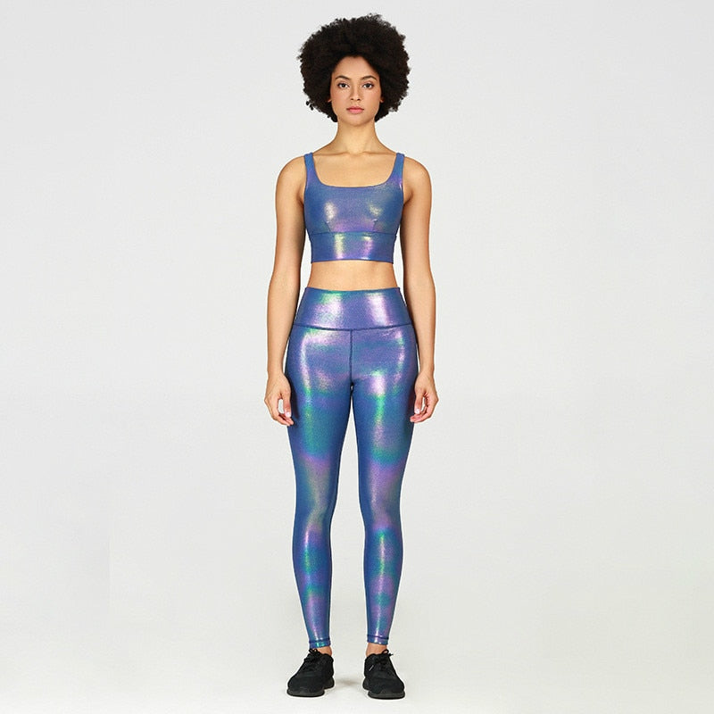 GOLD STAMPING Stretchy Fitness Workout Gym Leggings Women